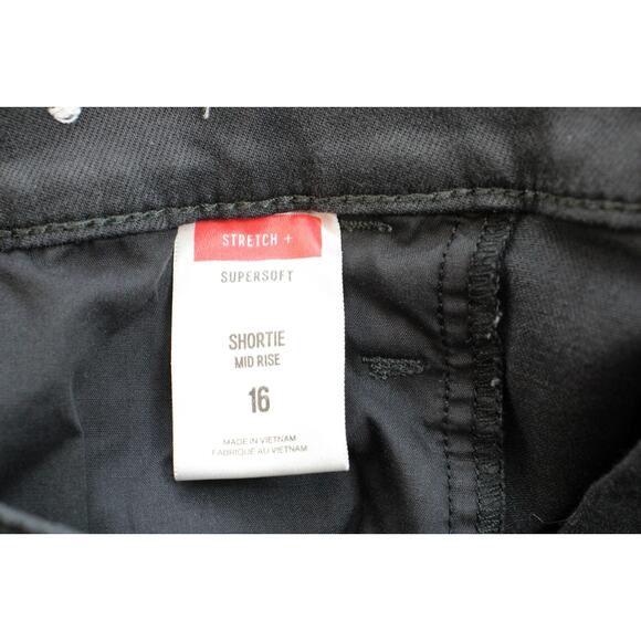Express Shorts Womens Size 16 Black Mid Rise Stretch Supersoft Shortie - Picture 7 of 8
